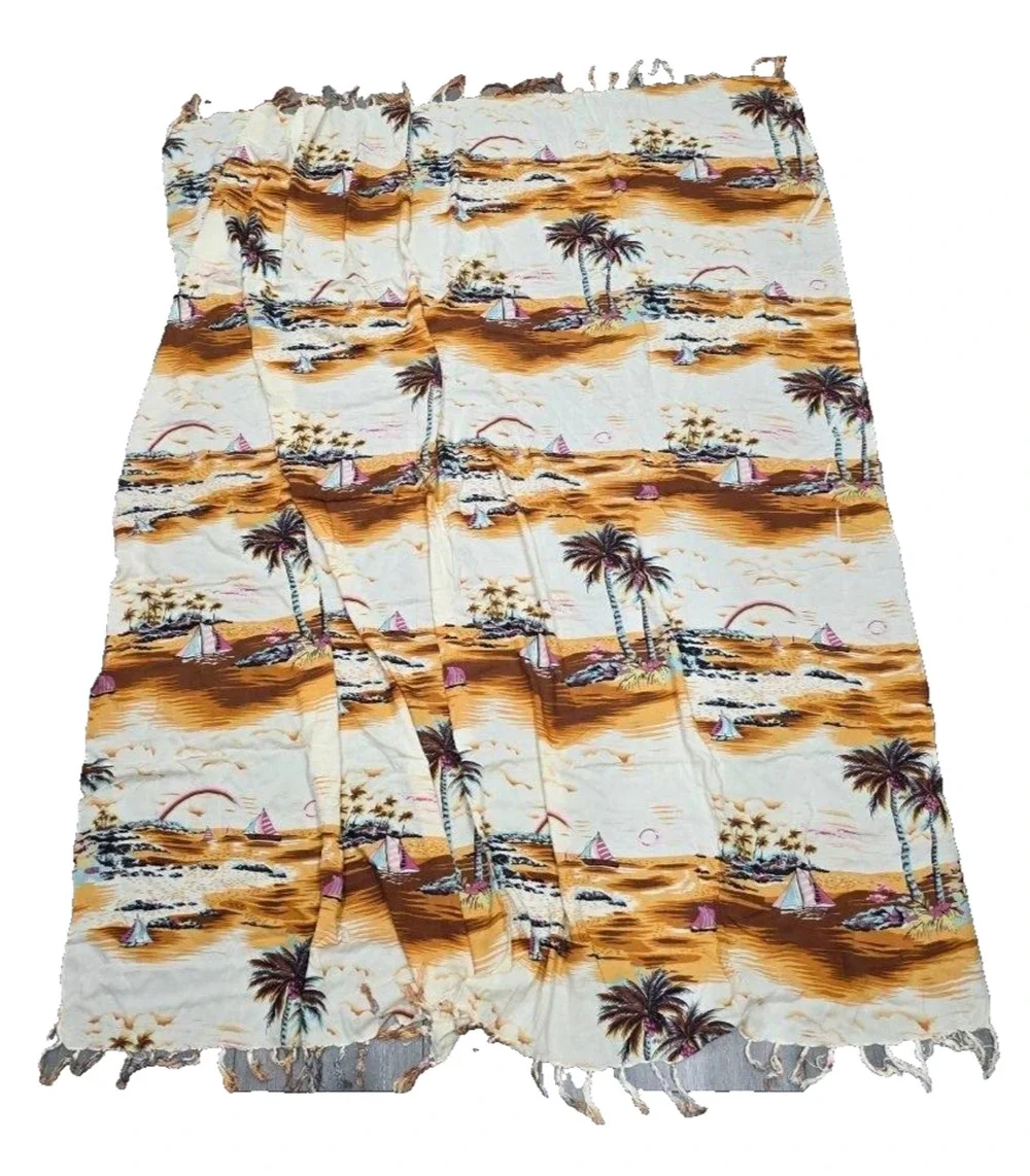 Scarf COASTAL PALM BEACH WIDE COVER UP Y2K PREPPY WOMEN A009369